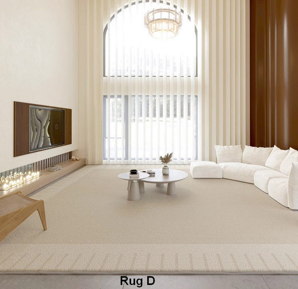 Modern Rugs for Dining Room, Bedroom Modern Rugs, Cream Color Geometric Modern Rugs, Contemporary Soft Rugs for Living Room-ArtWorkCrafts.com