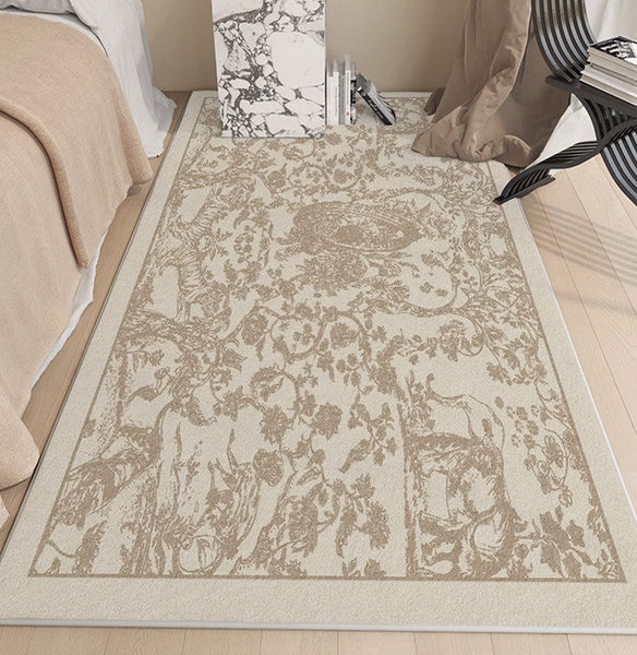 Thick Soft Rugs under Coffee Table, Contemporary Modern Rugs for Living Room, French Style Modern Rugs for Interior Design, Modern Rugs for Dining Room-ArtWorkCrafts.com