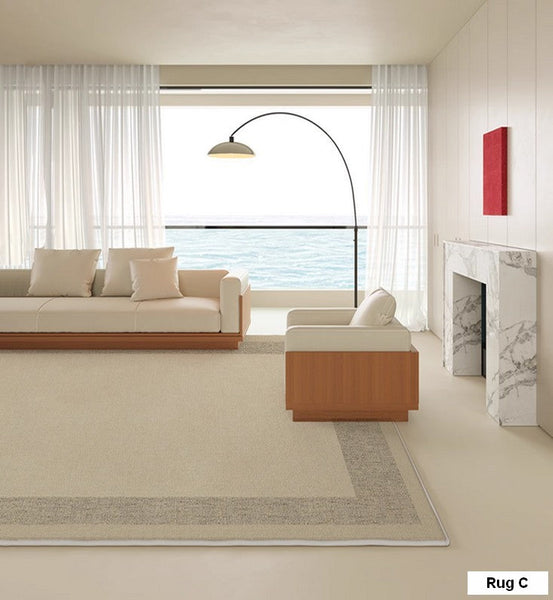 Living Room Modern Rugs, Bedroom Contemporary Soft Rugs, Rectangular Modern Rugs under Sofa, Modern Rugs for Office, Dining Room Floor Carpets-ArtWorkCrafts.com