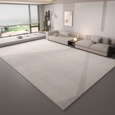 Large Contemporary Floor Carpets, Living Room Modern Area Rugs, Grey Geometric Modern Rugs in Bedroom, Dining Room Modern Rugs-ArtWorkCrafts.com