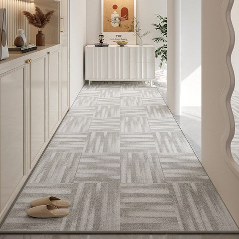 Modern Extra Long Hallway Runners, Washable Entrance Hallway Runners, Gray Long Hallway Runners, Long Narrow Runner Rugs, Entryway Runner Rug Ideas, Stain-resistant Non Slip Kitchen Runner Rugs-ArtWorkCrafts.com