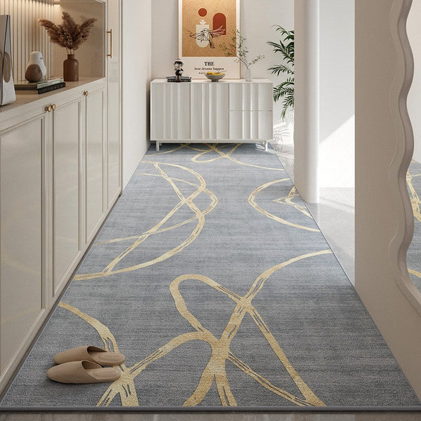 Gray Modern Long Hallway Runners, Extra Long Narrow Runner Rugs Non Slip, Entrance Hallway Runners, Long Hallway Runners, Entryway Runner Rug Ideas, Kitchen Runner Rugs-ArtWorkCrafts.com