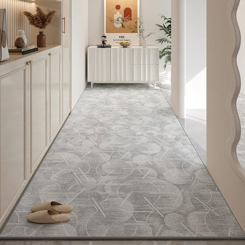 Extra Long Hallway Runners, Gray Long Narrow Runner Rugs, Contepmorary Modern Long Hallway Runners, Stain-resistant Non Slip Entrance Hallway Runners, Washable Entryway Runner Rug Ideas-ArtWorkCrafts.com