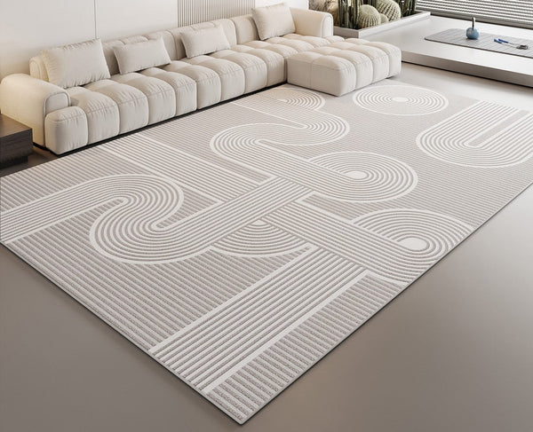 Modern Rugs for Dining Room, Large Modern Rugs for Bedroom, Simple Large Modern Rugs for Living Room, Abstract Geometric Modern Rugs-ArtWorkCrafts.com