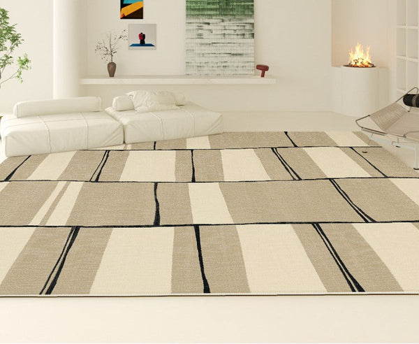 Bedroom Modern Floor Rugs, Modern Area Rug for Living Room, Contemporary Soft Rugs under Sofa, Large Area Rugs for Office-ArtWorkCrafts.com