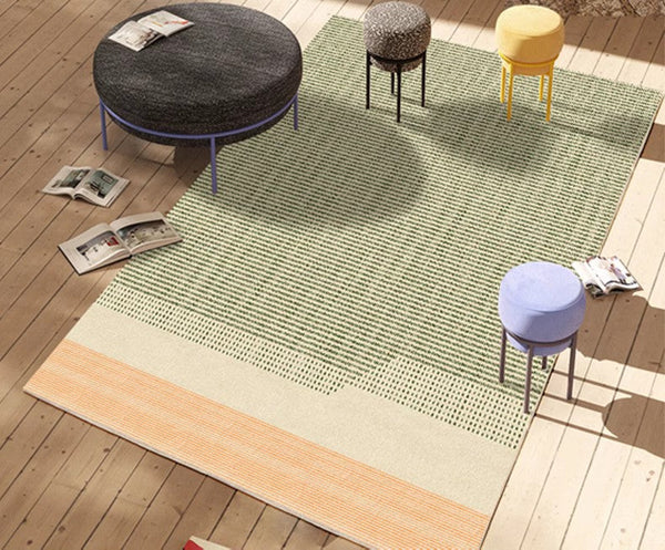 Living Room Modern Rug Ideas, Bedroom Floor Rugs, Contemporary Abstract Rugs for Dining Room, Green Abstract Rugs for Living Room-ArtWorkCrafts.com