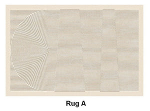 Soft Modern Rugs under Coffee Table, Modern Living Room Area Rugs, Geometric Floor Carpets, Bedroom Modern Rugs, Modern Rugs for Dining Room Table-ArtWorkCrafts.com