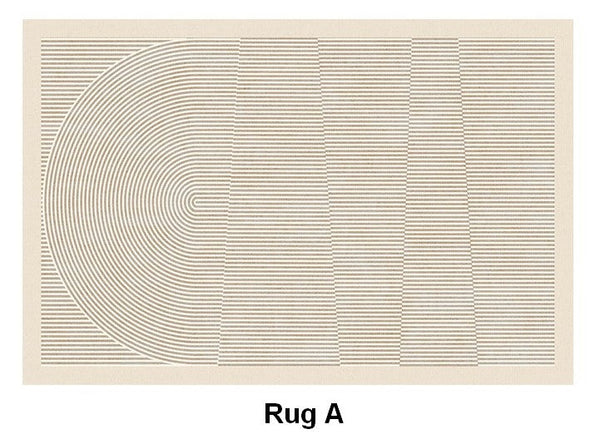 Soft Modern Rugs under Coffee Table, Modern Living Room Area Rugs, Geometric Floor Carpets, Bedroom Modern Rugs, Modern Rugs for Dining Room Table-ArtWorkCrafts.com