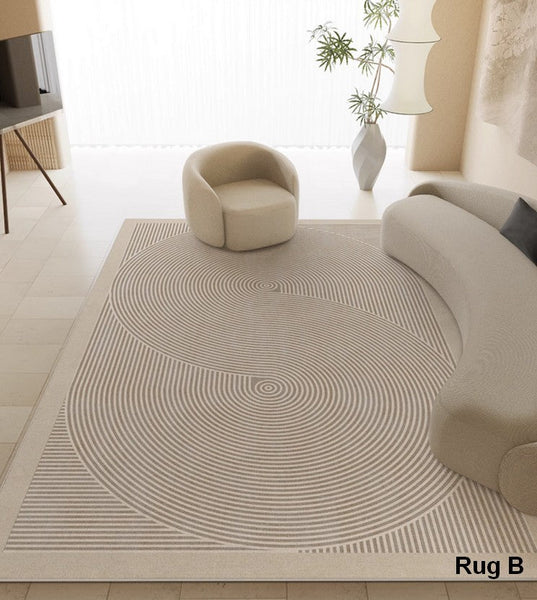 Geometric Floor Carpets, Bedroom Modern Rugs, Modern Living Room Area Rugs, Soft Modern Rugs under Coffee Table, Modern Rugs for Dining Room Table-ArtWorkCrafts.com