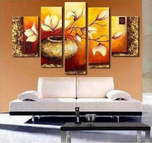 Large Abstract Painting, Acrylic Flower Painting, Abstract Flower Painting, Heavy Texture Painting, Living Room Wall Art Painting-ArtWorkCrafts.com