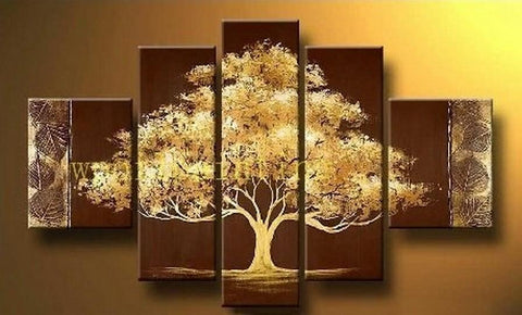 Acrylic Abstract Painting, Simple Modern Art, Tree of Life Painting, 5 Piece Canvas Painting, Acrylic Painting for Bedroom-ArtWorkCrafts.com