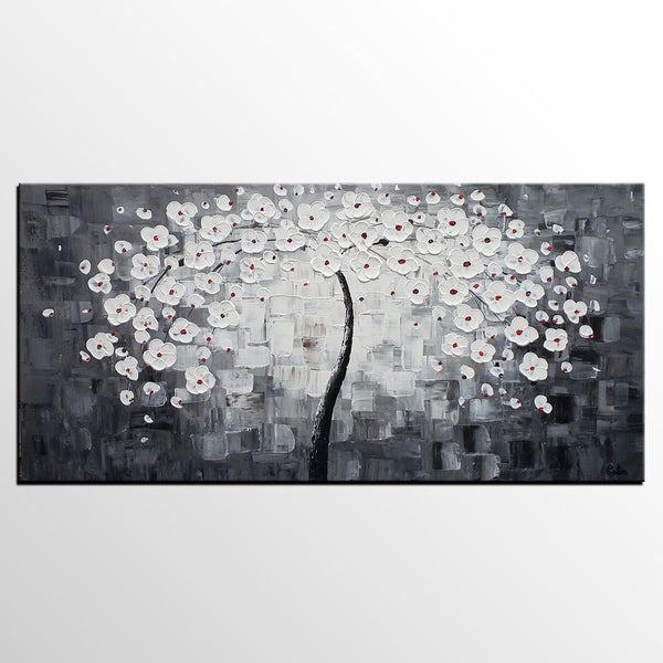 Custom Extra Large Painting, Flower Tree Painting, Abstract Art Paintings-ArtWorkCrafts.com