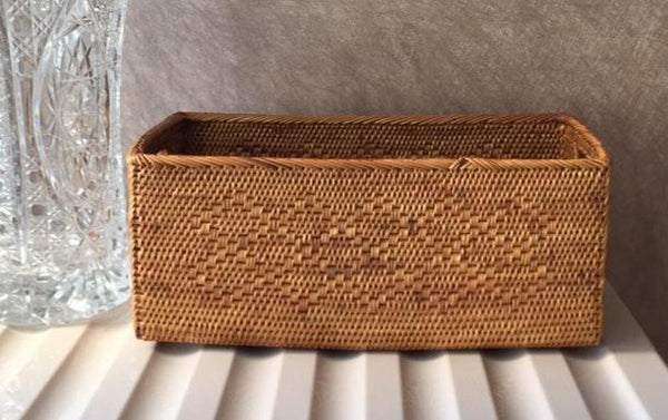 Indonesia Woven Storage Basket, Natural Fiber Baskets, Small Storage Basket for Kitchen, Rattan Storage Basket for Dining Room-ArtWorkCrafts.com