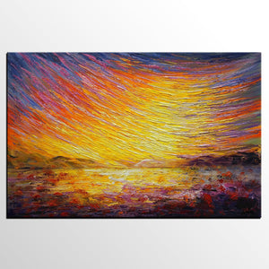 Abstract Landscape Painting, Custom Original Paintings, Modern Canvas Painting, Simple Modern Art-ArtWorkCrafts.com