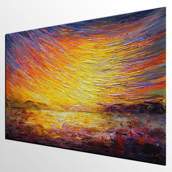 Abstract Landscape Painting, Custom Original Paintings, Modern Canvas Painting, Simple Modern Art-ArtWorkCrafts.com