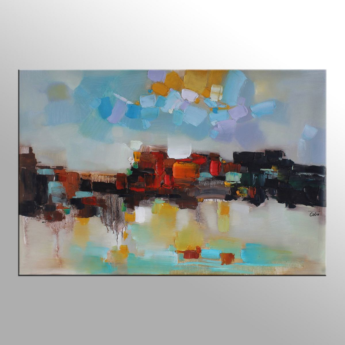 Abstract Oil Painting, Custom Abstract Artwork on Canvas, Abstract Painting for Living Room, Canvas Painting for Sale-ArtWorkCrafts.com