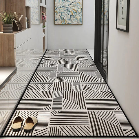 Extra Long Hallway Runners, Long Narrow Runner Rugs, Stain-resistant Non Slip Entryway Runner Rugs, Modern Long Hallway Runners, Kitchen Runner Rugs, Washable Entrance Hallway Grey Runners-ArtWorkCrafts.com