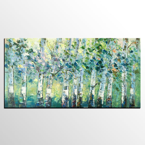 Spring Tree Painting, Original Painting, Custom Extra Large Painting, Oil Painting for Dining Room-ArtWorkCrafts.com