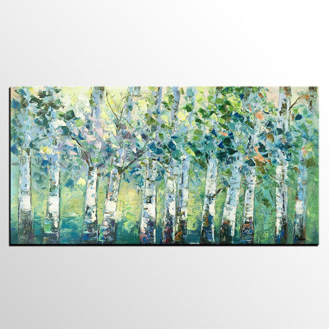 Spring Tree Painting, Original Painting, Custom Extra Large Painting, Oil Painting for Dining Room-ArtWorkCrafts.com