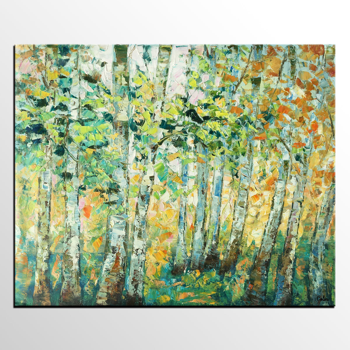 Landscape Painting, Autumn Tree Painting, Original Wall Art, Custom Large Canvas Art, Original Artwork, Canvas Oil Painting-ArtWorkCrafts.com