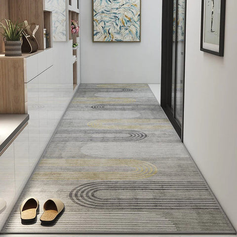 Modern Long Hallway Runners, Stain-resistant Non Slip Kitchen Runner Rugs, Washable Entryway Runner Rugs, Long Hallway Runners, Extra Long Narrow Runner Rugs, Entrance Hallway Grey Runners-ArtWorkCrafts.com