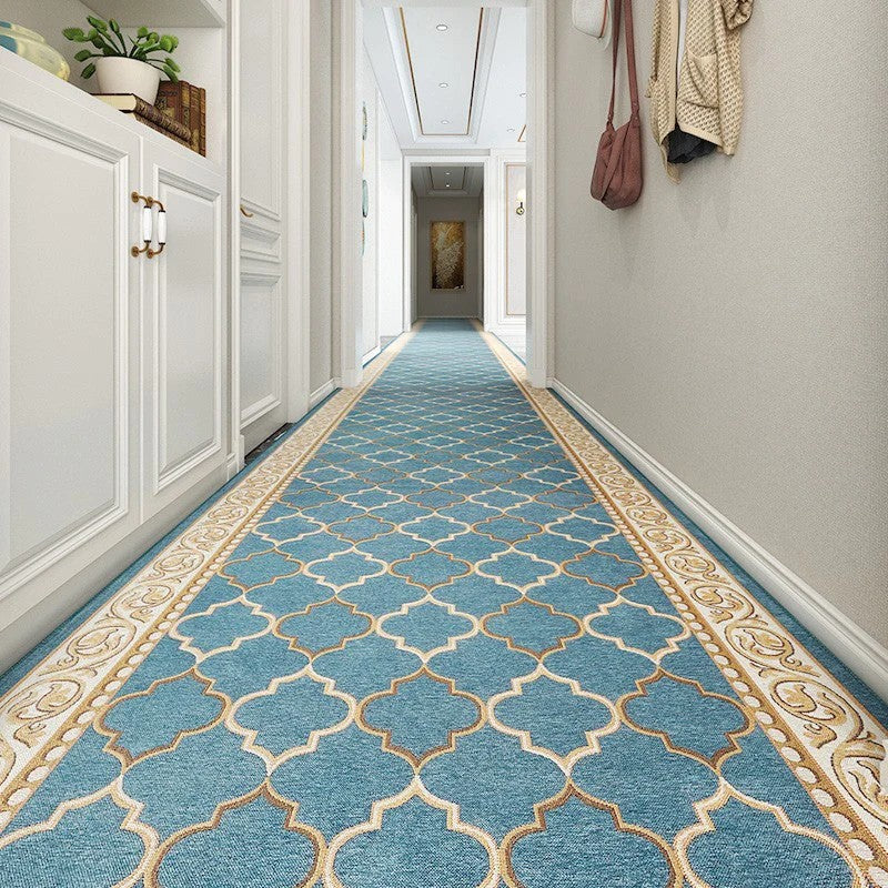 Modern Long Hallway Runners, Entryway Runner Rugs, Stain-resistant Non Slip Entrance Hallway Runners, Extra Long Narrow Runner Rugs, Kitchen Runner Rugs, Blue Hallway Runners-ArtWorkCrafts.com