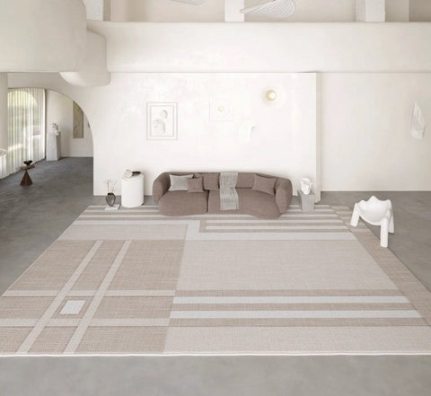 Geometric Modern Rug Placement Ideas for Living Room, Contemporary Area Rugs for Dining Room, Modern Rug Ideas for Bedroom-ArtWorkCrafts.com