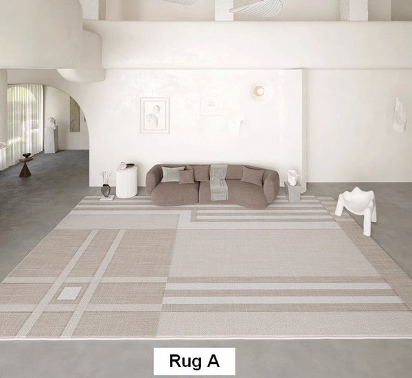 Modern Rug Ideas for Bedroom, Geometric Modern Rug Placement Ideas for Living Room, Contemporary Area Rugs for Dining Room-ArtWorkCrafts.com