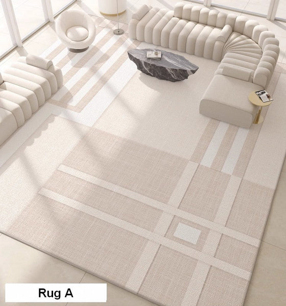 Modern Rug Ideas for Bedroom, Geometric Modern Rug Placement Ideas for Living Room, Contemporary Area Rugs for Dining Room-ArtWorkCrafts.com