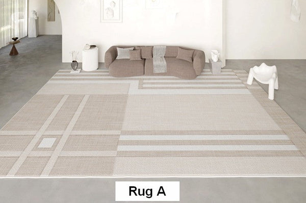 Modern Rug Ideas for Bedroom, Geometric Modern Rug Placement Ideas for Living Room, Contemporary Area Rugs for Dining Room-ArtWorkCrafts.com