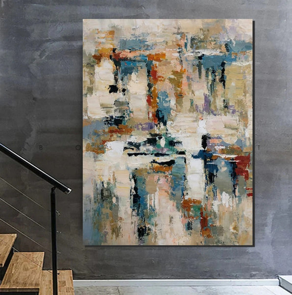 Hand Painted Canvas Art, Modern Paintings for Living Room, Simple Painting Ideas for Bedroom, Palette Knife Paintings-ArtWorkCrafts.com