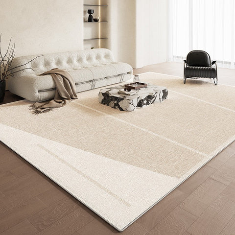 Modern Rug Ideas for Living Room, Cream Color Abstract Rugs for Living Room, Bedroom Floor Rugs, Contemporary Area Rugs for Dining Room-ArtWorkCrafts.com