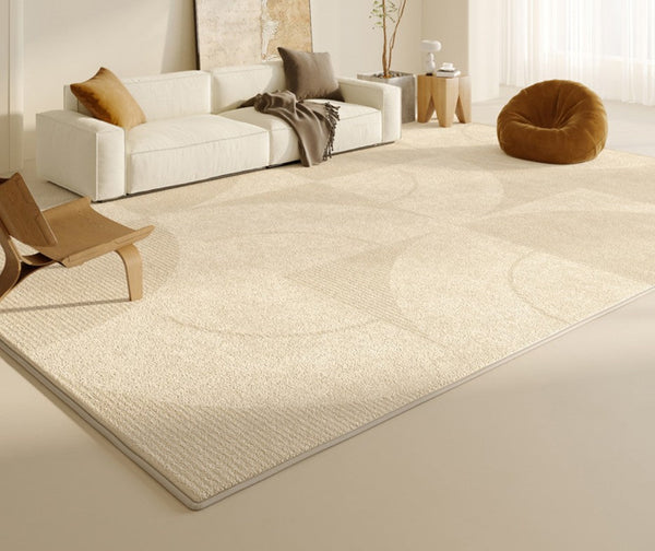 Modern Rugs under Sofa, Abstract Contemporary Rugs for Bedroom, Dining Room Floor Rugs, Modern Rugs for Office, Large Cream Color Rugs in Living Room-ArtWorkCrafts.com