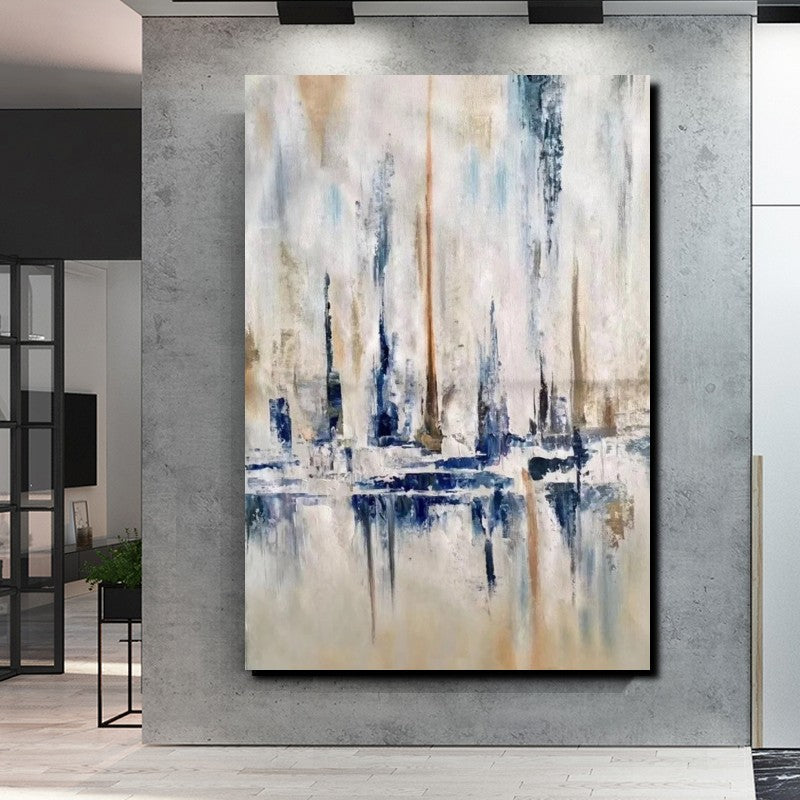 Large Wall Art for Living Room, Acrylic Canvas Paintings, Abstract Sail Boat Painting, Modern Wall Art Paintings, Contemporary Painting-ArtWorkCrafts.com