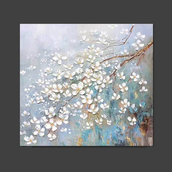 Abstract Flower Painting, Extra Large Abstract Paintings on Canvas, Hand Painted Abstract Painting, Bedroom Wall Art Ideas, Heavy Texture Painting-ArtWorkCrafts.com