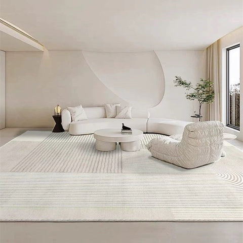 Large Geometric Floor Carpets, Modern Living Room Area Rugs, Bedroom Modern Rugs, Abstract Modern Area Rugs under Dining Room Table-ArtWorkCrafts.com