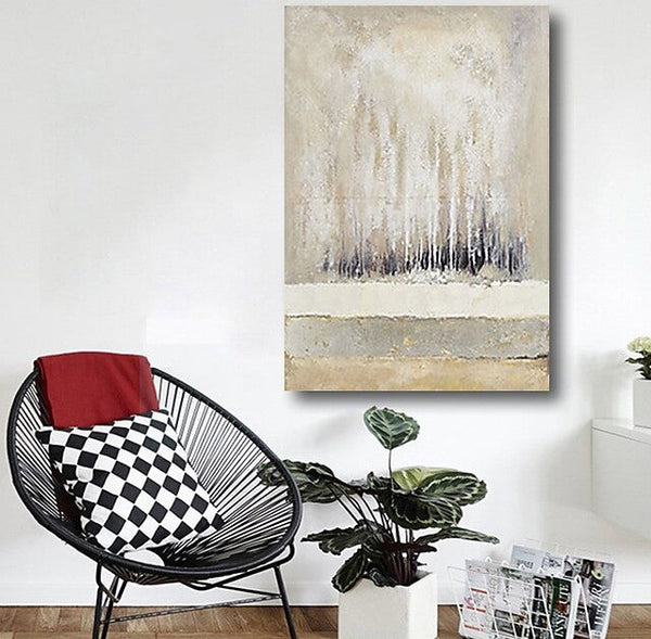 Simple Modern Acrylic Paintings, Forest Tree Painting, Canvas Painting Landscape, Abstract Landscape Painting, Paintings for Living Room-ArtWorkCrafts.com