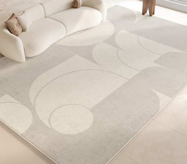 Abstract Contemporary Rugs for Bedroom, Dining Room Floor Rugs, Grey Modern Rugs under Sofa, Large Modern Rugs in Living Room, Modern Rugs for Office-ArtWorkCrafts.com