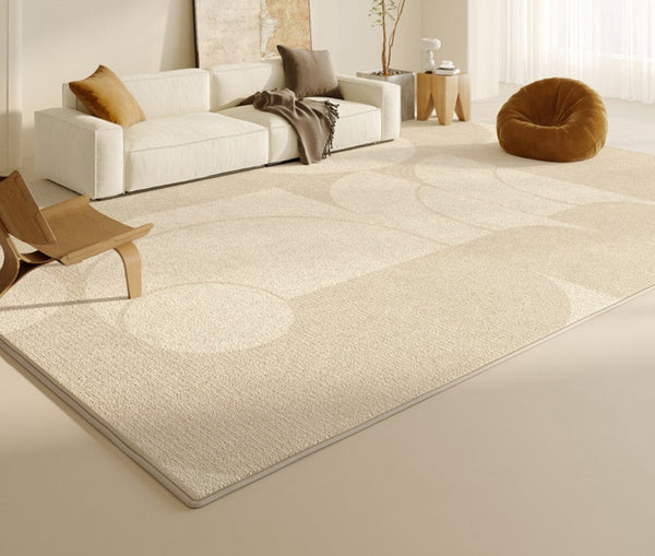 Abstract Contemporary Rugs for Bedroom, Modern Cream Color Rugs for Living Room, Modern Rugs under Sofa, Dining Room Floor Rugs, Modern Rugs for Office-ArtWorkCrafts.com