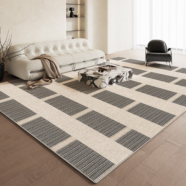 Bedroom Floor Rugs, Simple Abstract Rugs for Living Room, Contemporary Abstract Rugs for Dining Room, Modern Rug Ideas for Living Room-ArtWorkCrafts.com