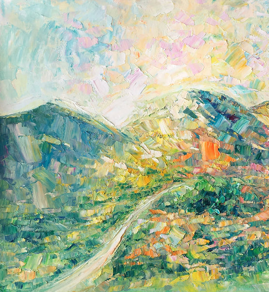 Abstract Oil Painting, Impasto Painting, Custom Landscape Painting, Mountain Landscape Painting-ArtWorkCrafts.com