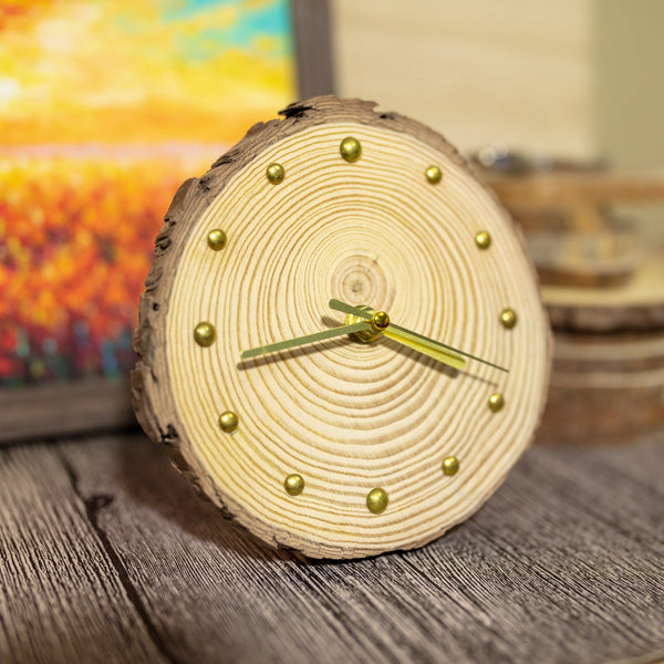 Artisan-Made Wooden Clock: Natural Pine Dial & Whisper-Quiet Mechanism - Perfect Gift Option - Unique Home Decor Piece - One of A Kind-ArtWorkCrafts.com