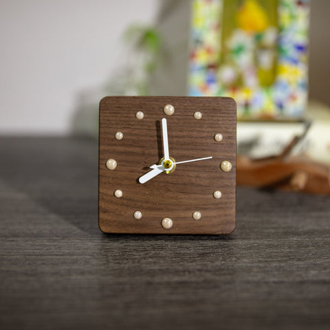 Handcrafted Black Walnut Wood Table Clock - Eco-Friendly Modern Home Decor - Minimalist & Countryside Style Timepiece - Perfect Gift Idea-ArtWorkCrafts.com