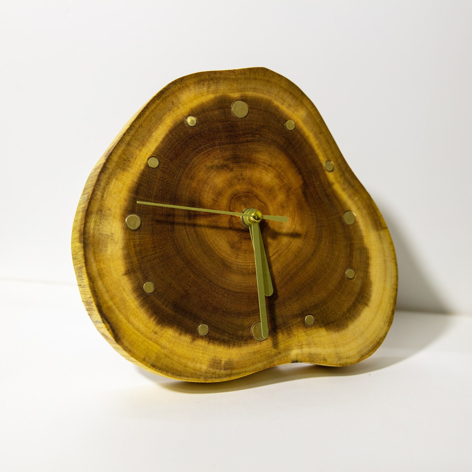 Handcrafted Acacia Wood Desktop Clock: Unique Artistry & Elegance for Home and Office - Artisan-Made Tabletop Clock - Eco-Friendly Best Gift-ArtWorkCrafts.com
