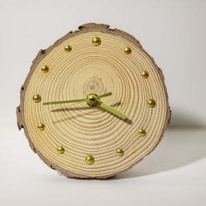 Artisan-Made Wooden Clock: Natural Pine Dial & Whisper-Quiet Mechanism - Perfect Gift Option - Unique Home Decor Piece - One of A Kind-ArtWorkCrafts.com