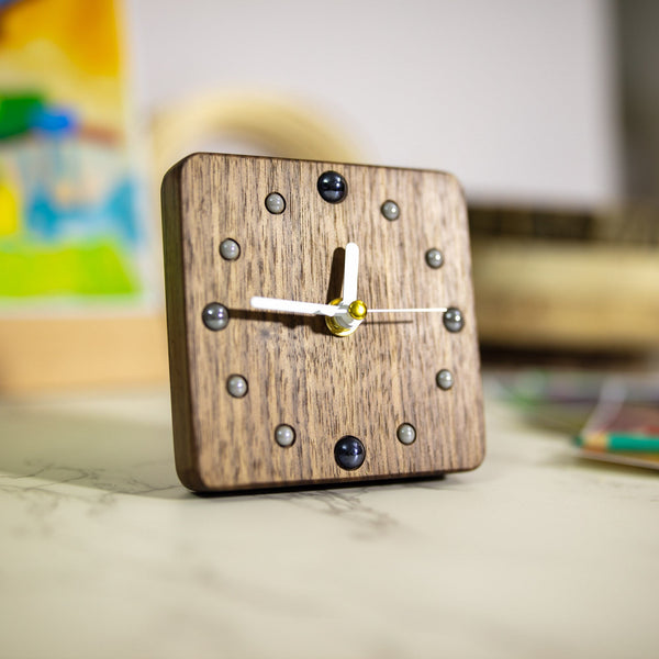 Artisan Black Walnut Wood Clock: Eco-Friendly Design for Country and Minimalist Homes - Handcrafted - Modern Home Decor - Perfect Gift-ArtWorkCrafts.com