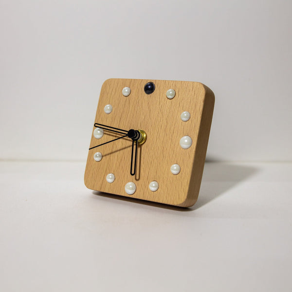 Handcrafted Beechwood Desk Clock: Artisan Designed, Eco-Friendly, Unique Home Decor Accent - Artisan-Made Wooden Table Clock - Gift Idea-ArtWorkCrafts.com
