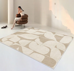 Large Modern Rugs for Living Room, Soft Modern Rug for Living Room, Bedroom Floor Rugs, Geometric Contemporary Rugs for Dining Room-ArtWorkCrafts.com