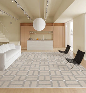 Modern Soft Rugs under Dining Room Table, Geometric Contemporary Modern Rugs Next to Bed, Abstract Area Rugs for Living Room, Modern Carpets for Office-ArtWorkCrafts.com