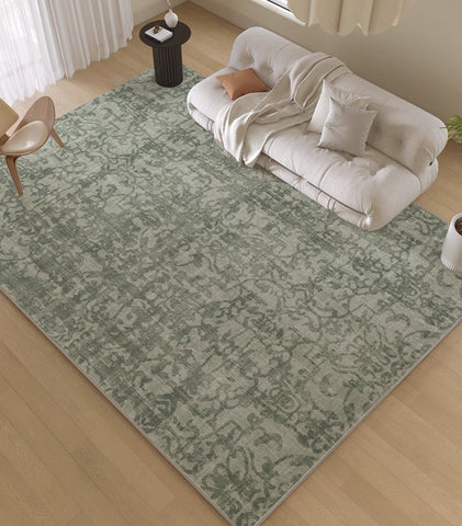 Green Soft Rugs for Living Room, Modern Rugs for Interior Design, French Style Modern Rugs for Bedroom, Contemporary Modern Rugs under Dining Room Table-ArtWorkCrafts.com